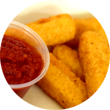 Cheese sticks with sauce