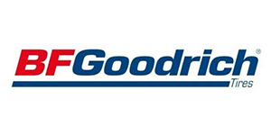 The logo for bfgoodrich tires is shown on a white background.