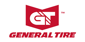 A red and white general tire logo on a white background.