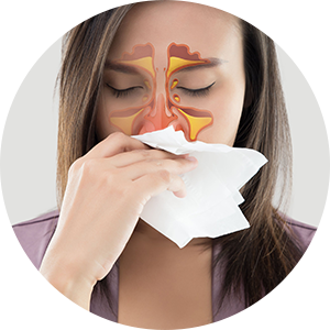 lady with sinus infection