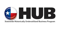 HUB logo with Texas-style star emblem and text “Statewide Historically Underutilized Business Program”