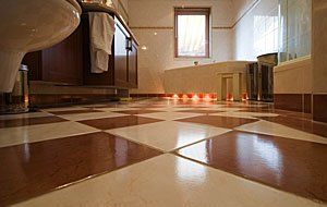 Tile flooring bathroom