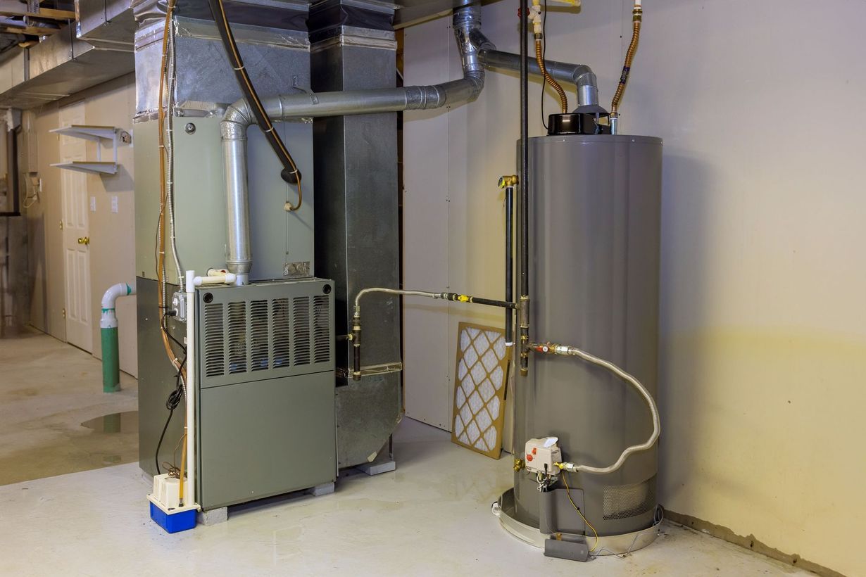 Water heater in a basement