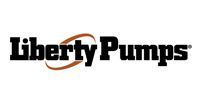 Liberty Pumps logo in black with an orange swoosh on a white background