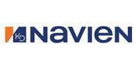 Navien logo with blue wordmark and orange-and-blue icon on white background
