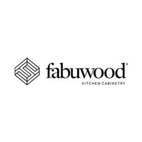 Fabuwood kitchen cabinetry logo in black on a white background