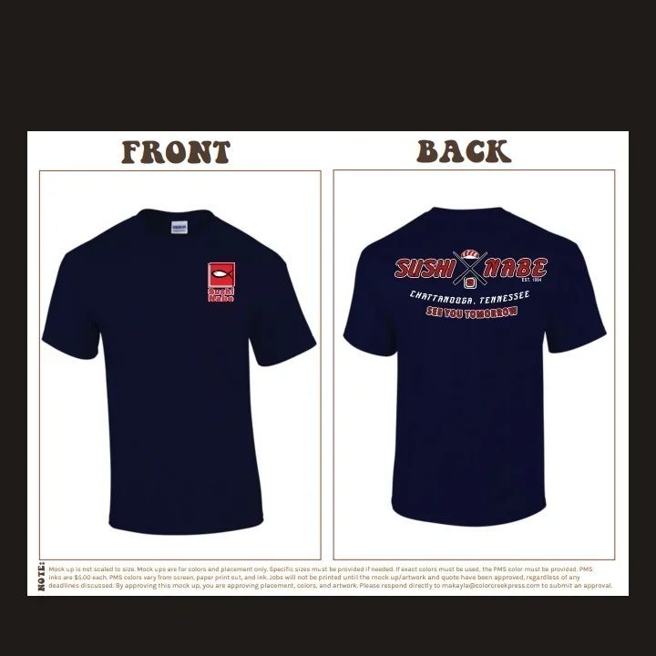 A front and back view of a t-shirt