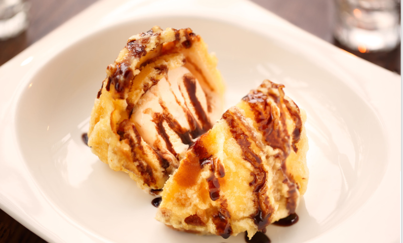 A close up of a plate of food on a table