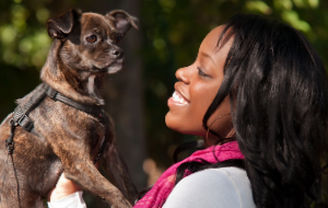 Dog and lady