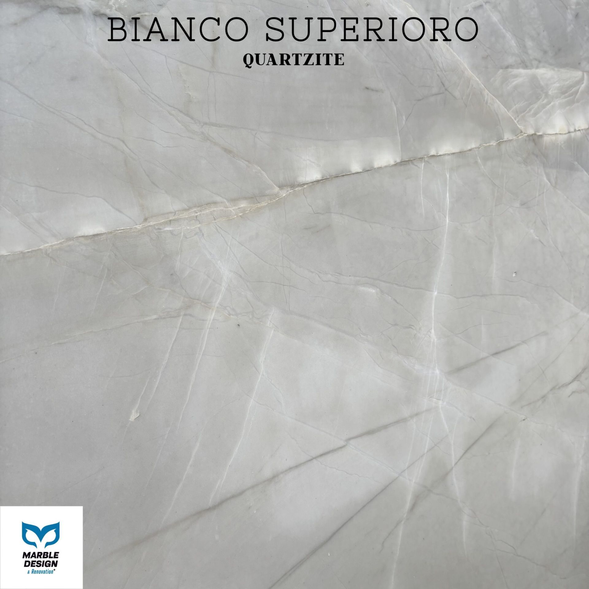 A white marble slab with the word bianco superioro on it
