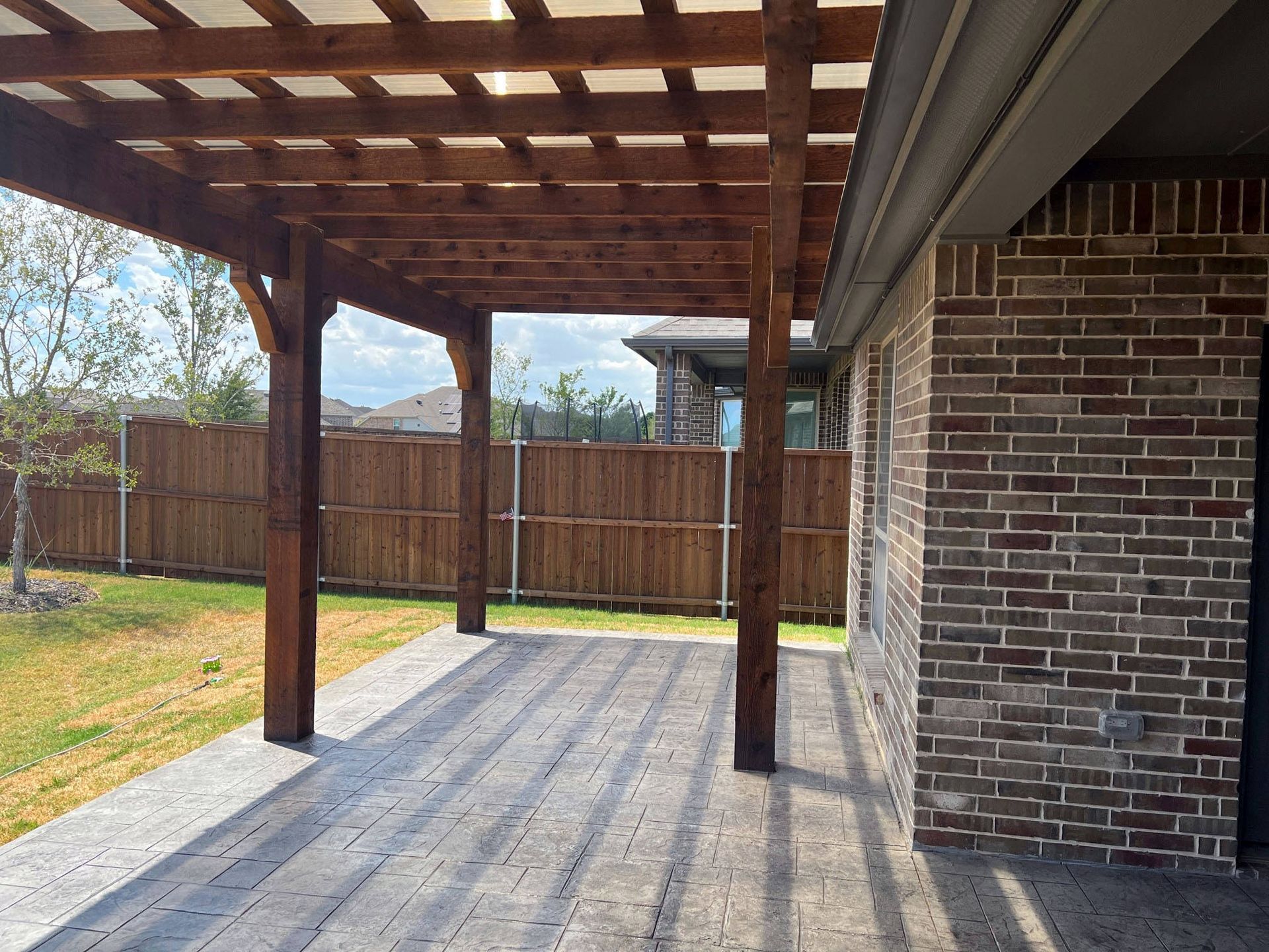Stamped Concrete, Hercules Roof Pergola
