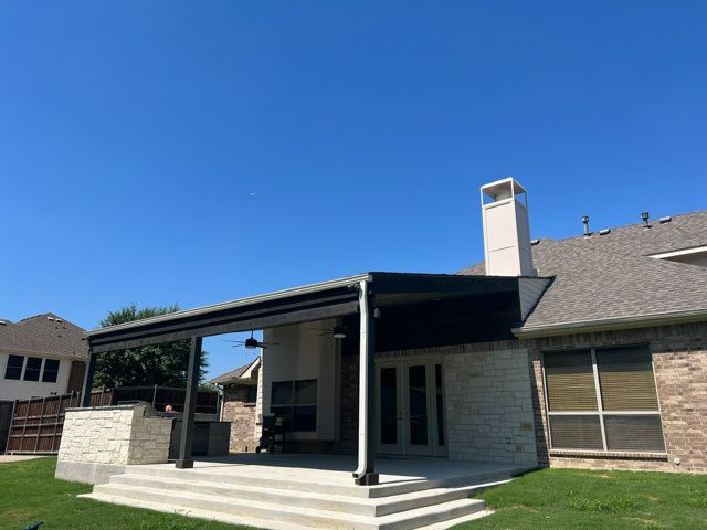 SLOPED PATIO COVER W/ PONY WALL