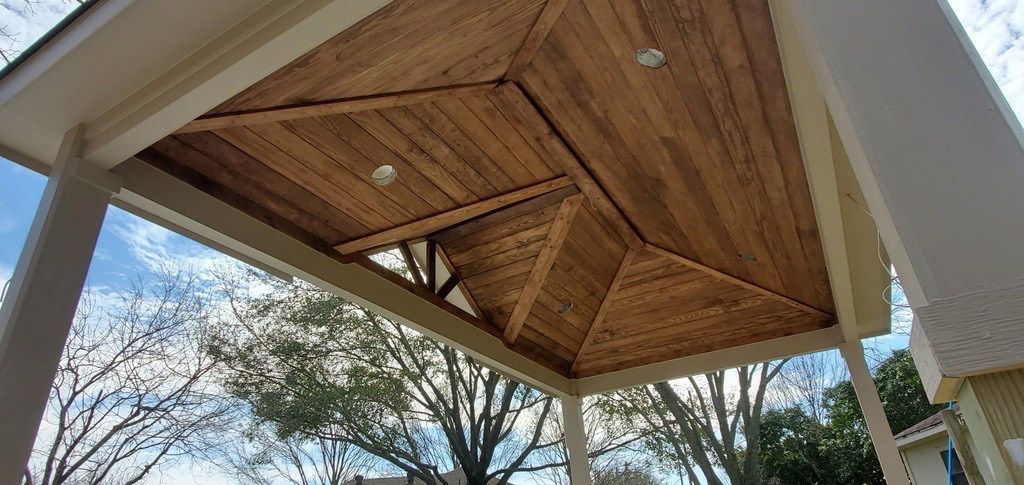 TONGURE & GROOVE PATIO COVER CEILING