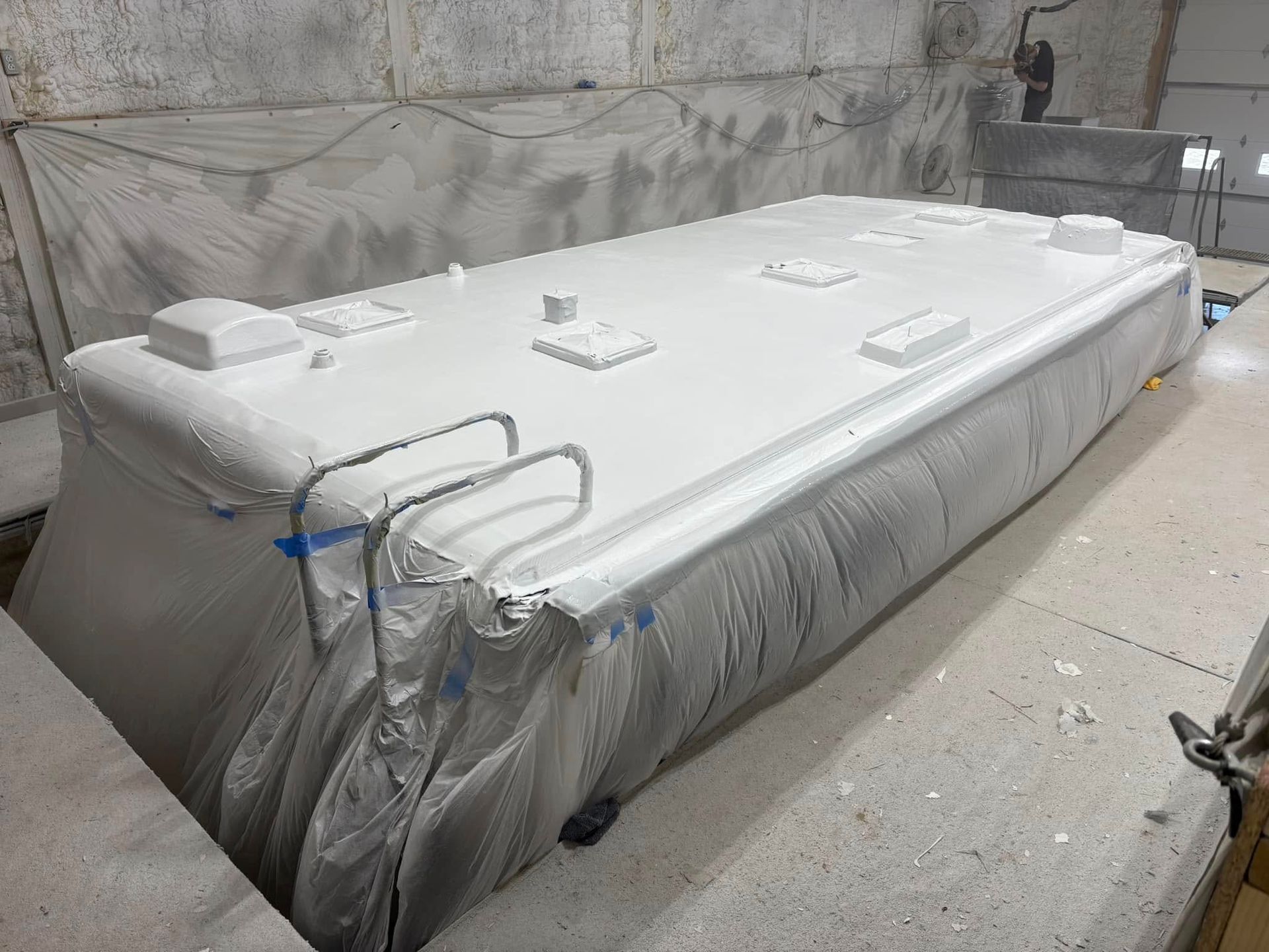 A large white box is sitting on top of a table.