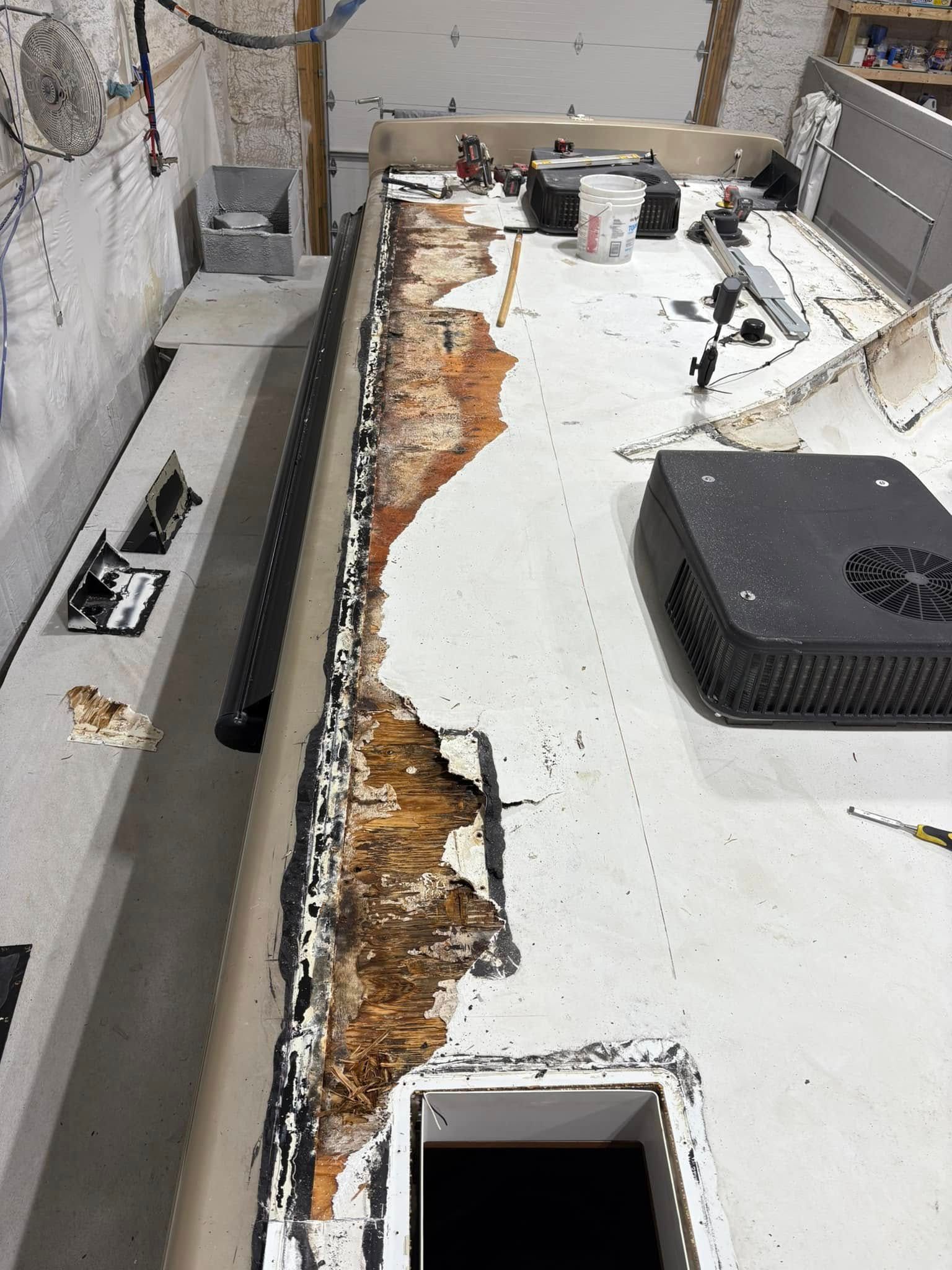 A white table with a hole in the middle of it.