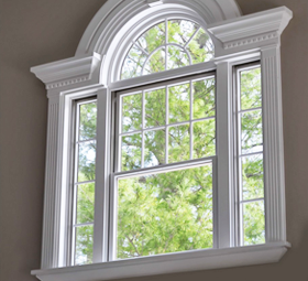 Window with White Decorative sidings