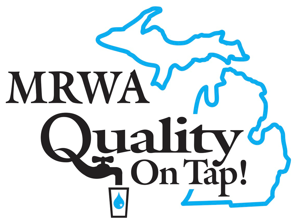 MRWA logo with Michigan outline, faucet, and water drop. Text:
