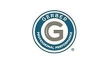 Gerber Professional Performance logo: Blue and white circular design with a grey