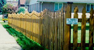 Vinyl fence in a residential area
