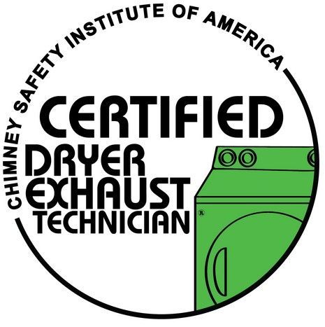 A logo for a certified dryer exhaust technician.