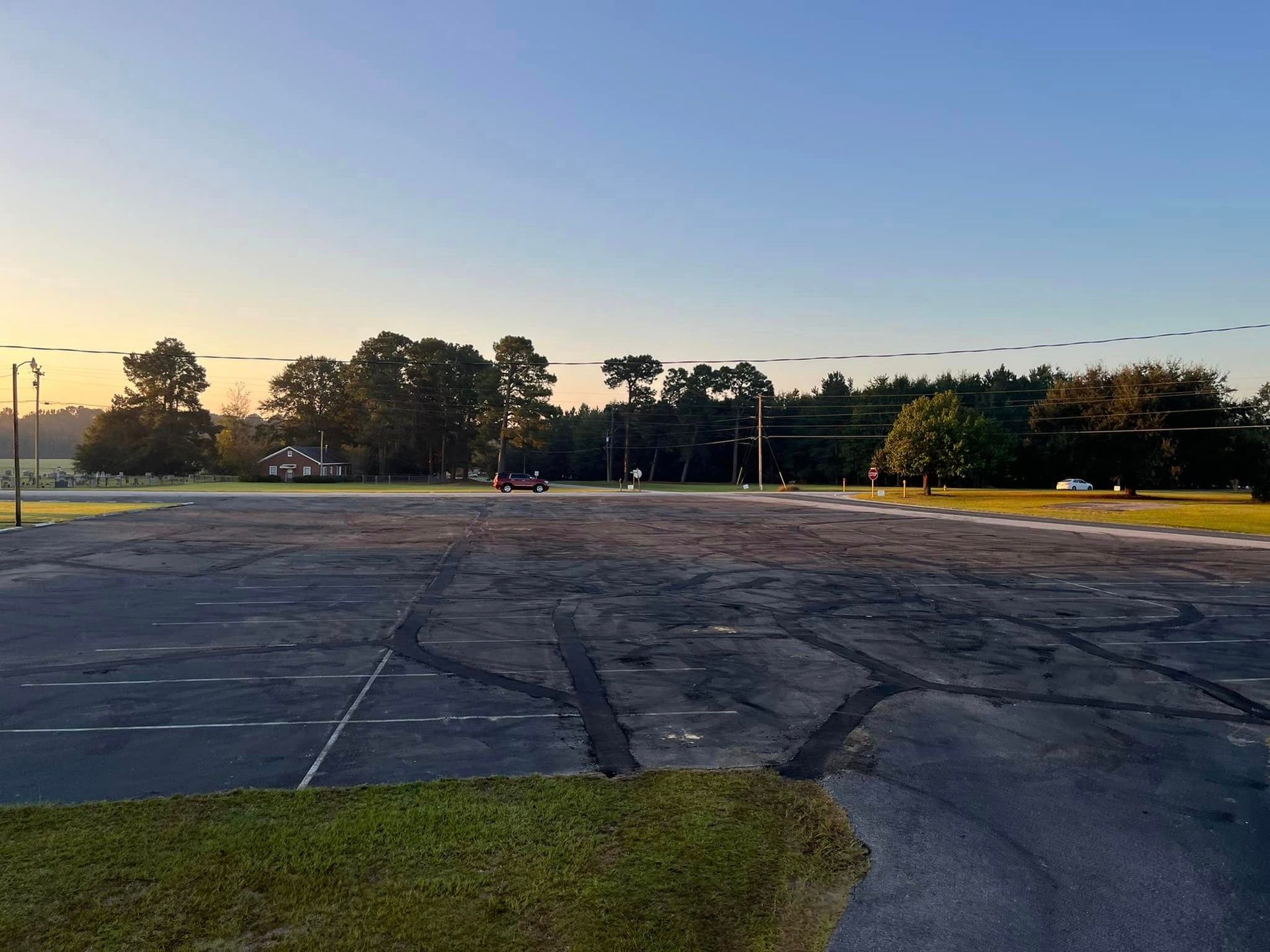 Church parking lot rework before