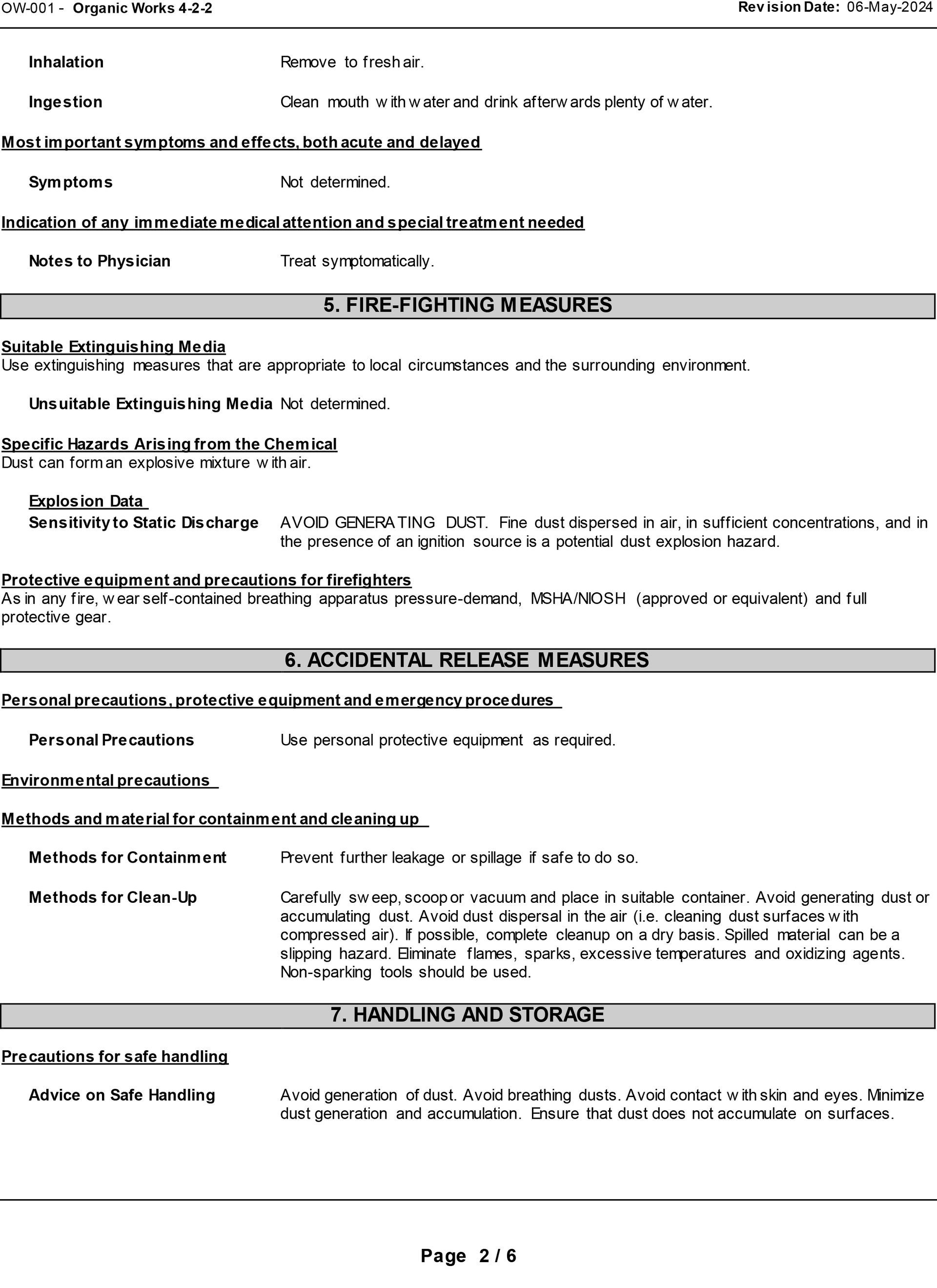 MSDS Data Sheet page2