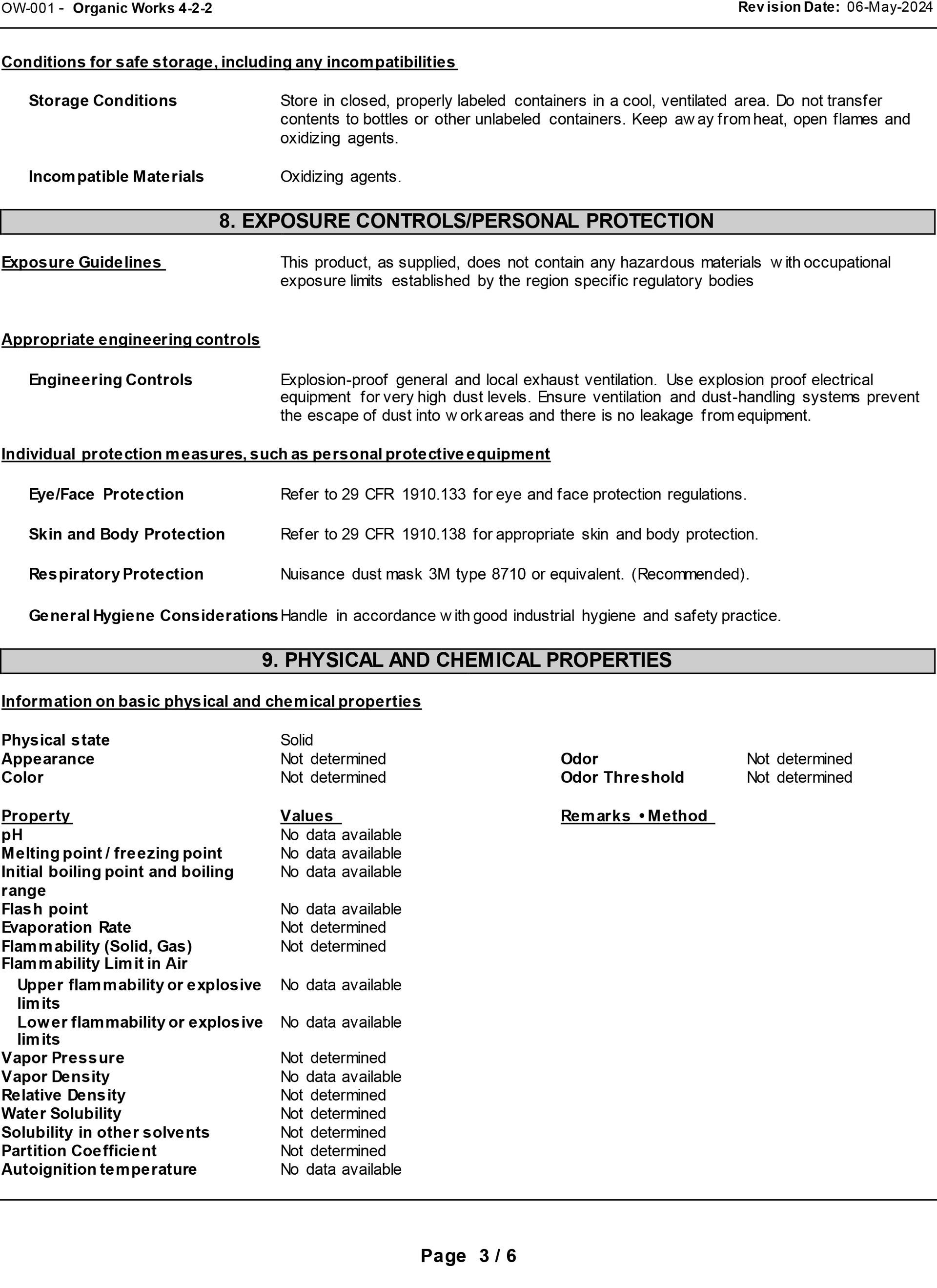 MSDS Data Sheet page3