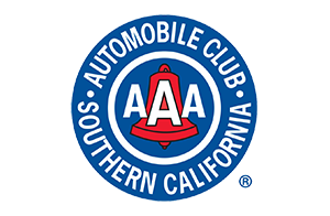 AAA Southern California Automobile Club logo in blue, white, and red with a bell emblem