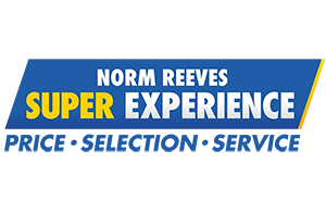 Norm Reeves Super Experience logo with blue and yellow text and slogan “Price • Selection • Service”