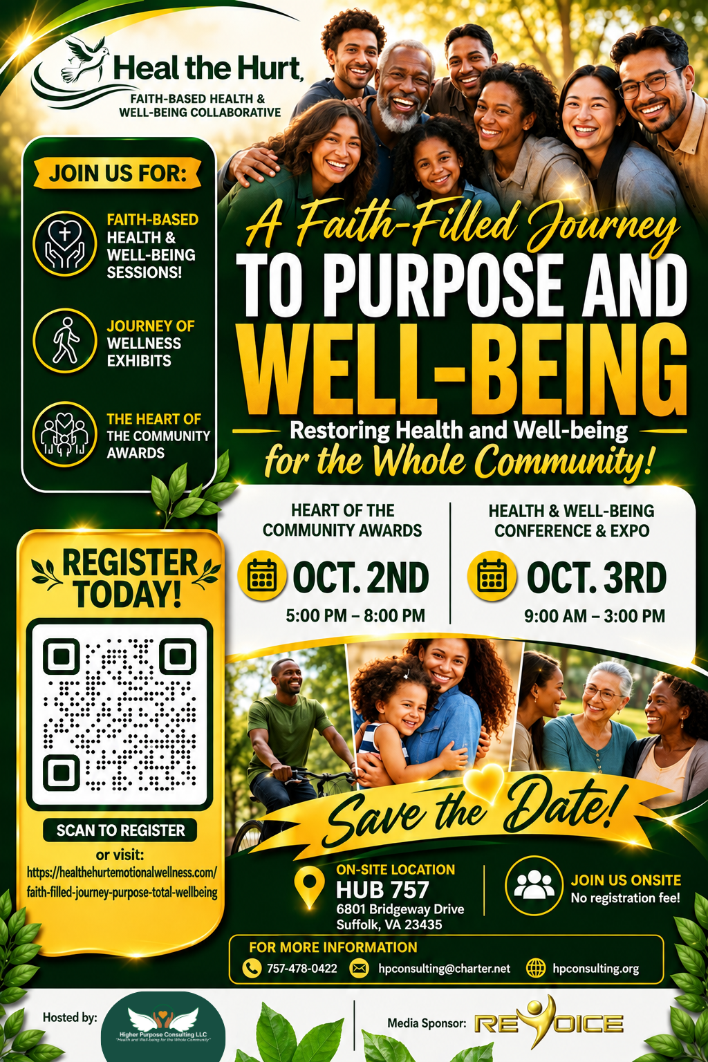 Promotional poster for a faith-based health & well-being conference.
