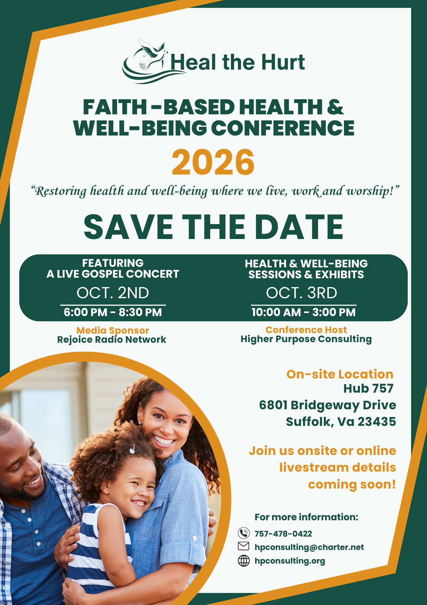 Promotional poster for a faith-based health & well-being conference.