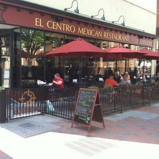 People are sitting outside of el centro mexican restaurant