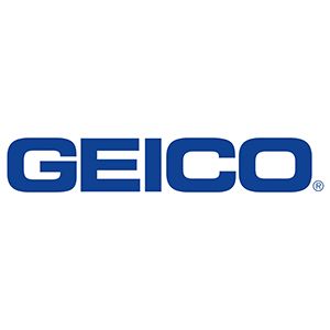 GEICO logo in blue on a white background