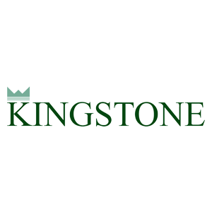 KINGSTONE logo in dark green with a crown icon above the K