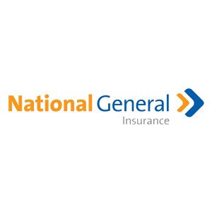National General Insurance logo in orange and blue with double chevron icon
