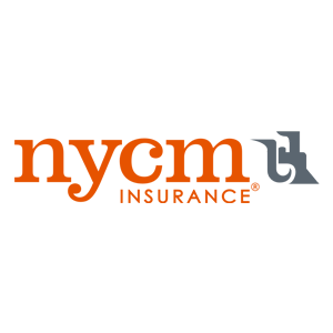 NYCM Insurance logo in orange and gray on a white background