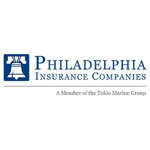 Philadelphia Insurance Companies logo with a blue bell icon and the tagline “A Member of the Tokio Marine Group”