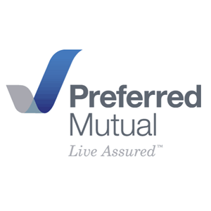 Preferred Mutual logo with blue and gray stylized mark and gray tagline “Live Assured”