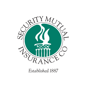 Security Mutual Insurance Co. logo with green torch emblem and “Established 1887” text