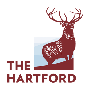 The Hartford logo with a maroon stag standing above the company name