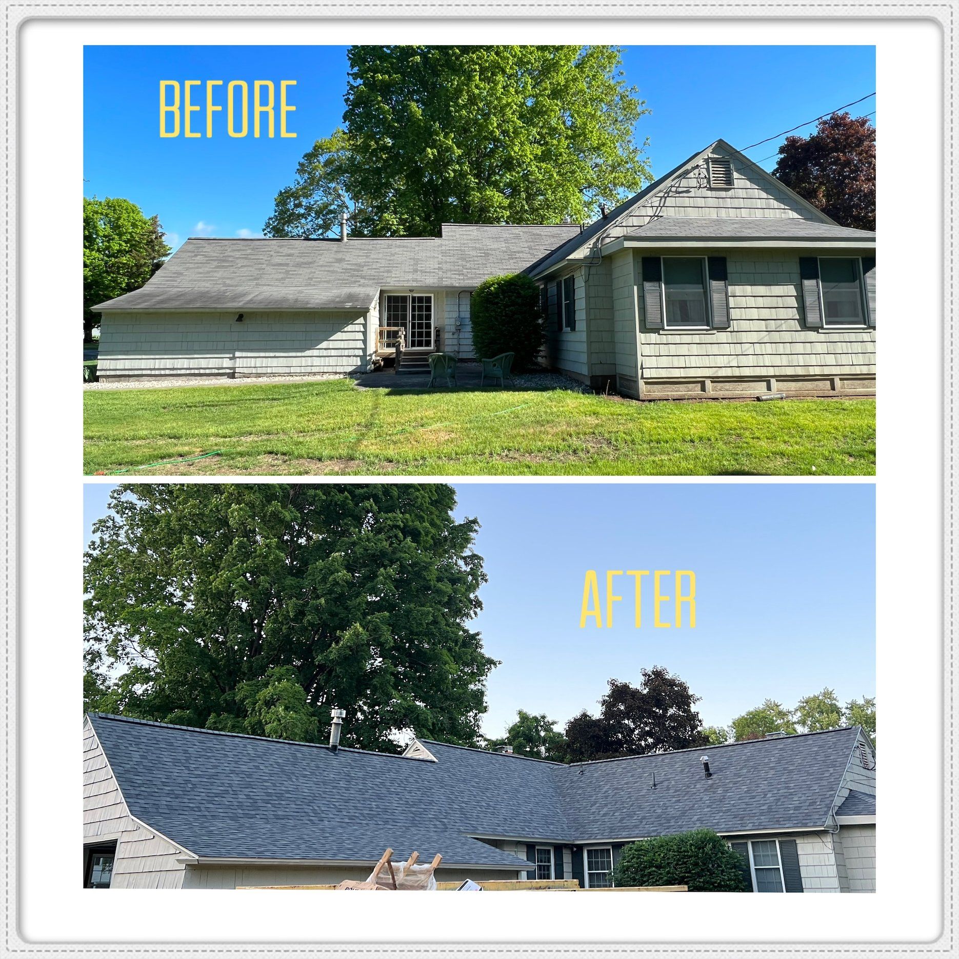 gray roofing before and after