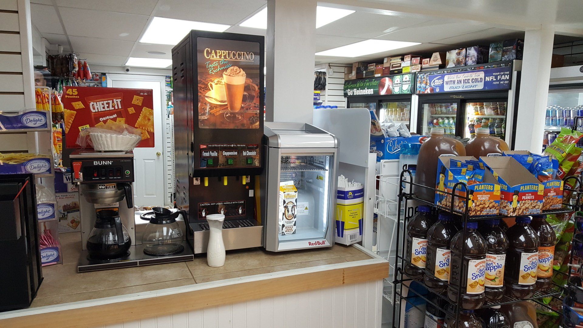 Coffee station, juices and sodas