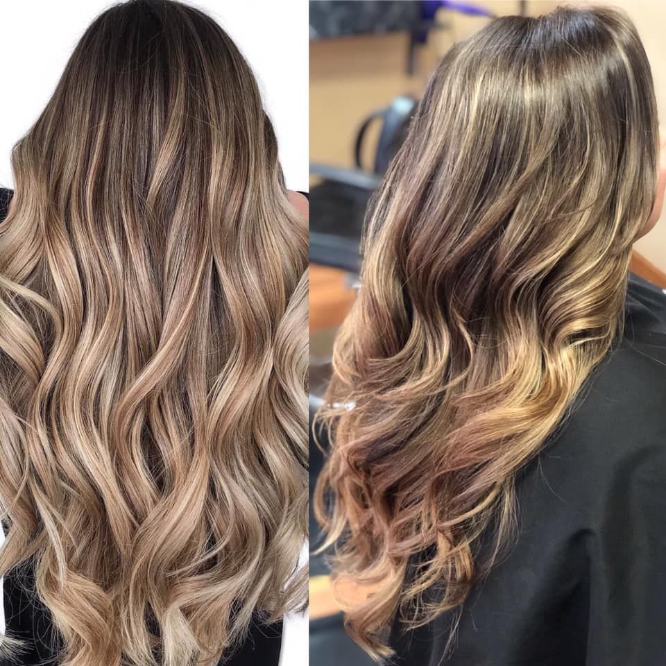 a woman 's hair is shown before and after being dyed.