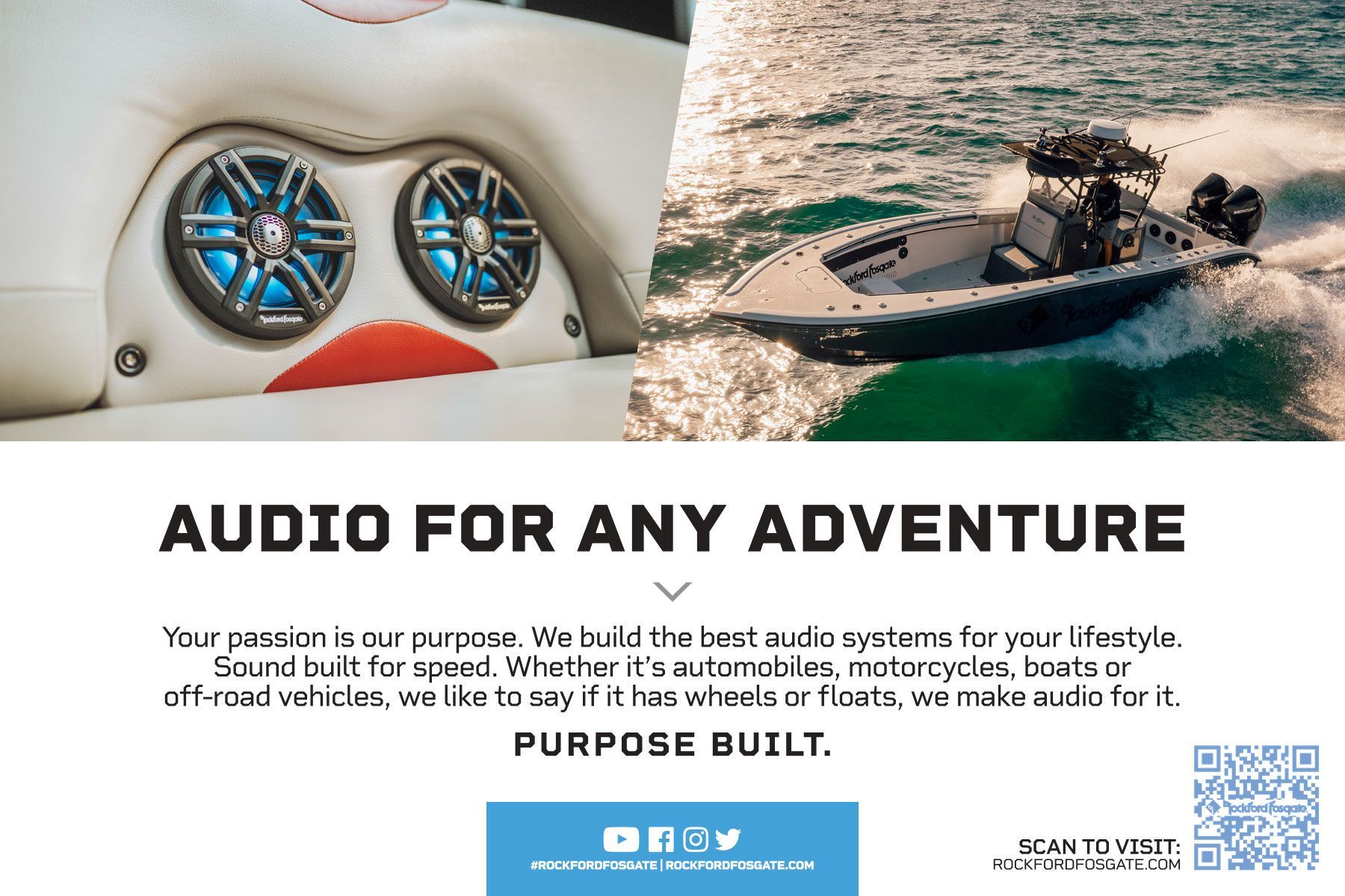 Audio for any any adventure for boat