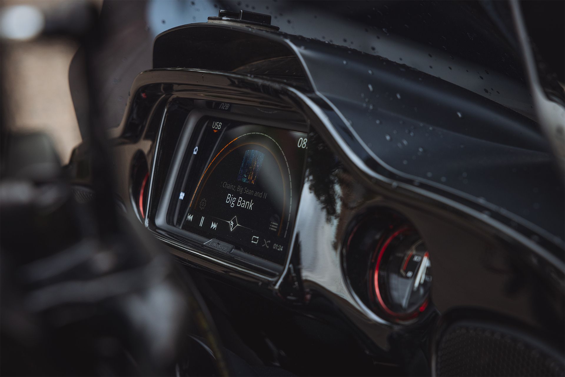 Motorcycle audio LCD screen