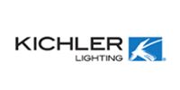 Kichler Lighting logo in black and blue with a stylized bird icon