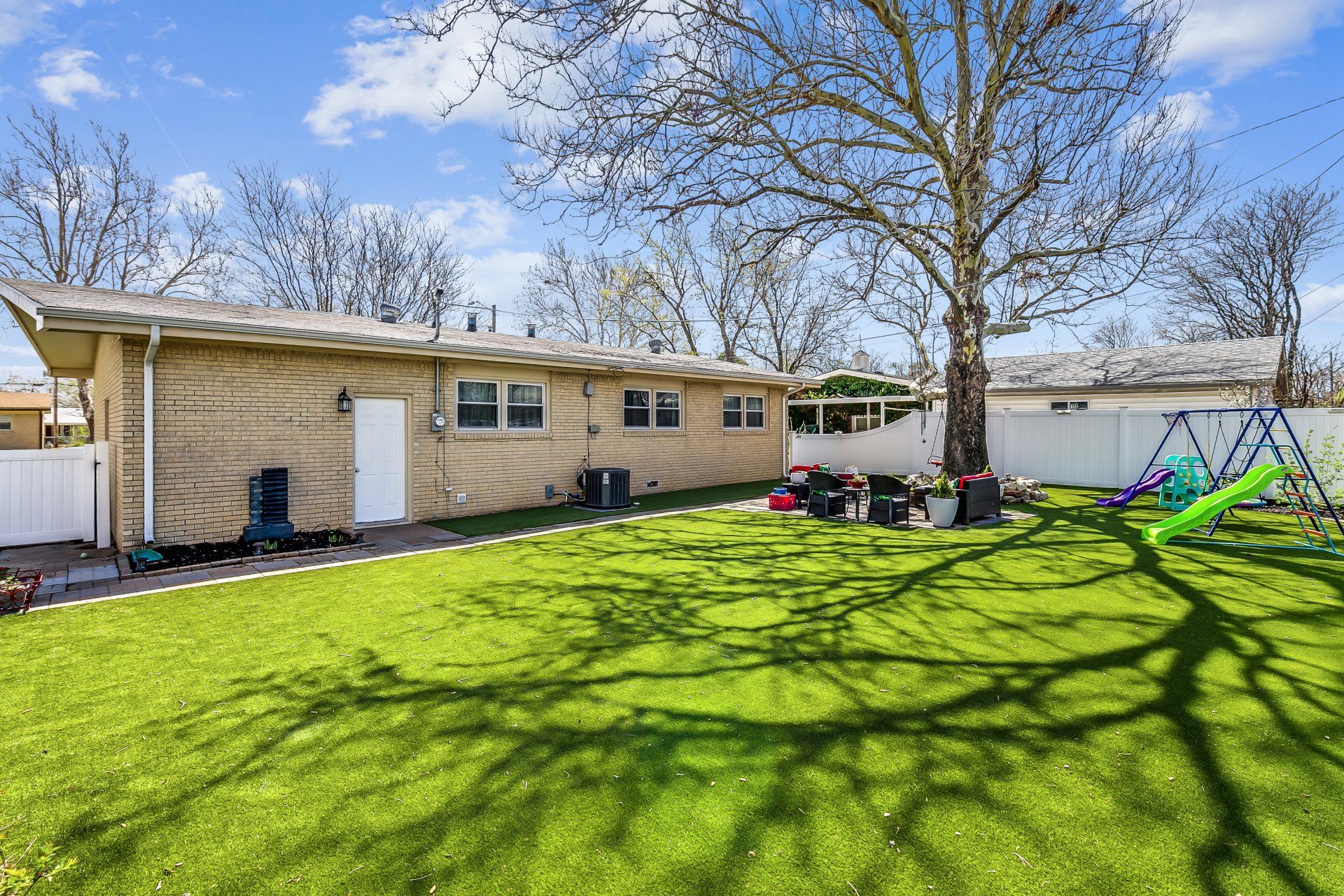 mini playground cream brick house