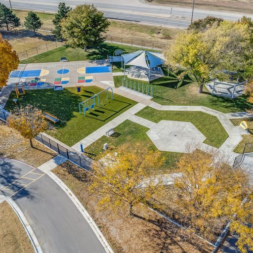 showing the turf from the sky