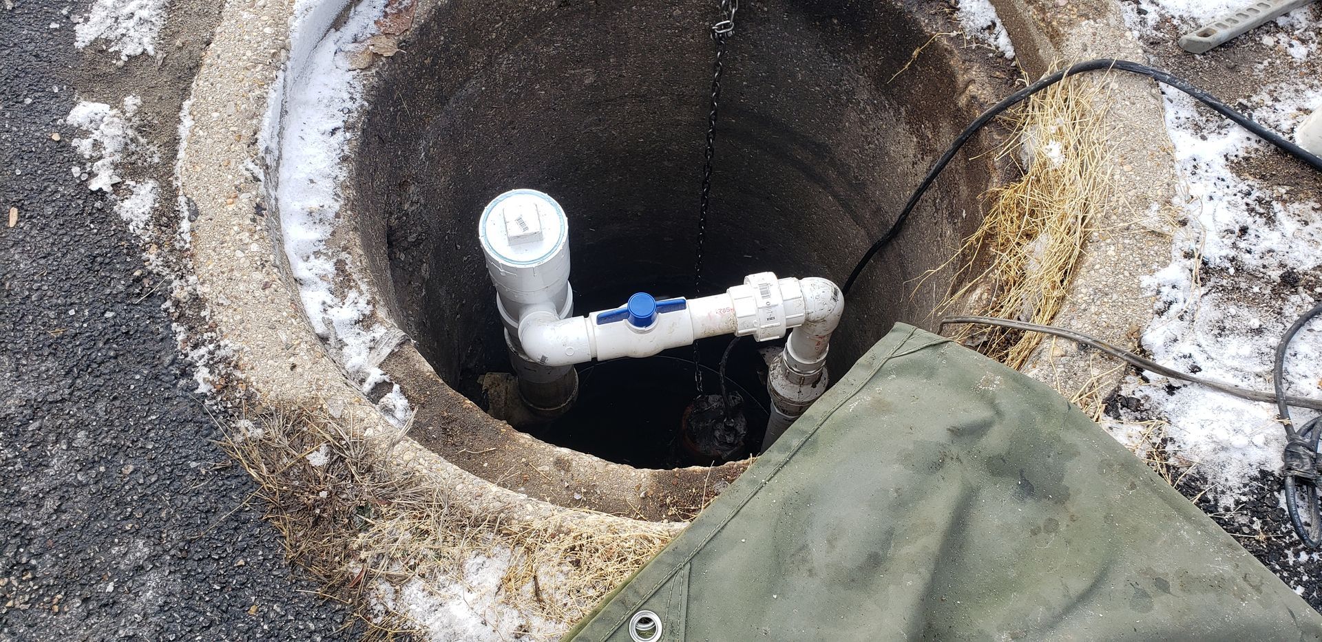 Septic tank opening
