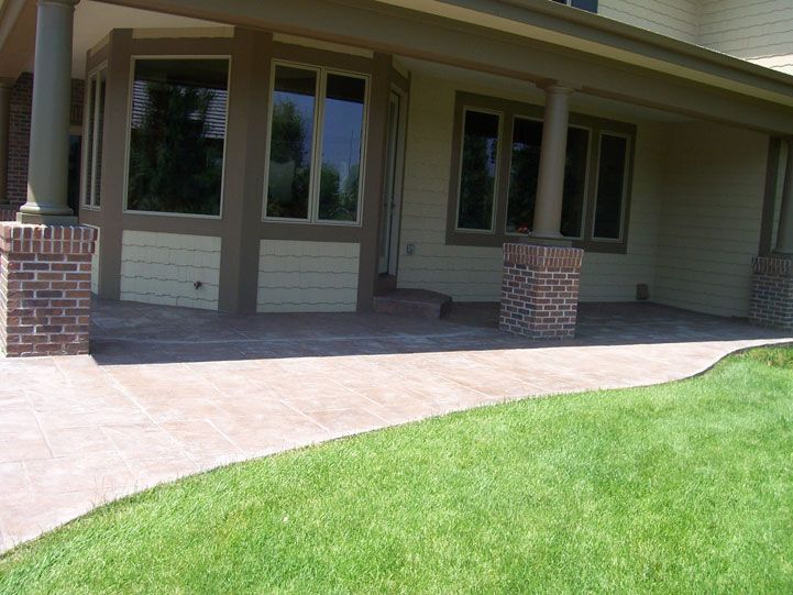 Stamped concrete pathway